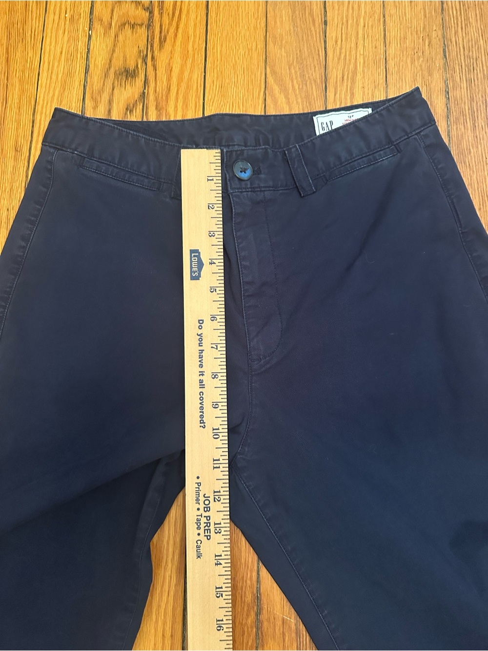 GAP High Rise Stride Ankle Pants Women's 12 P Navy Wide Leg Cropped Chino 1154 - Picture 5 of 7